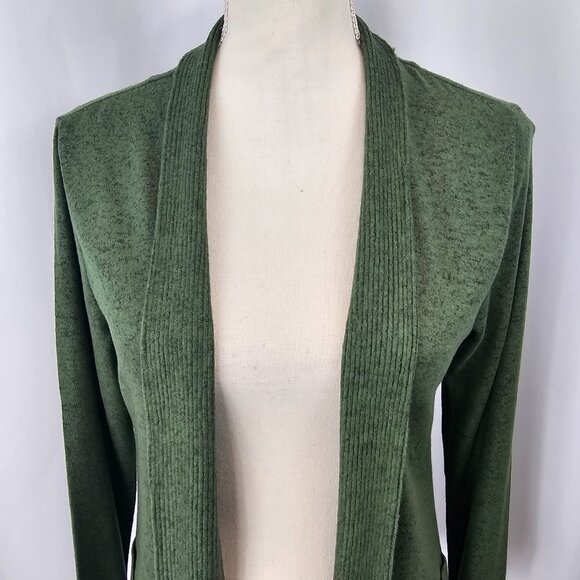 Bobeau Women's Green Open Front Long Sleeve Lightweight Cardigan Size PS NWT - Picture 3 of 15